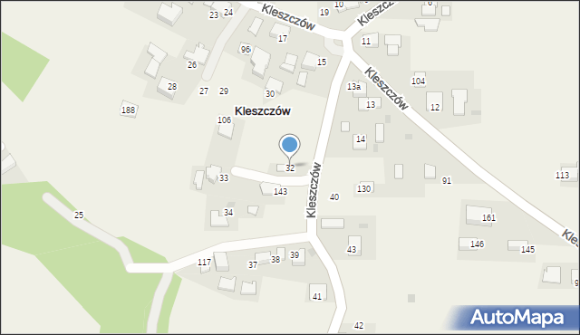 Kleszczów, Kleszczów, 32, mapa Kleszczów