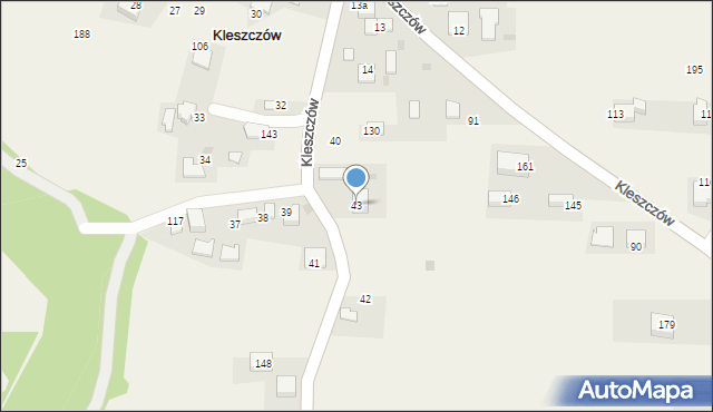 Kleszczów, Kleszczów, 43, mapa Kleszczów