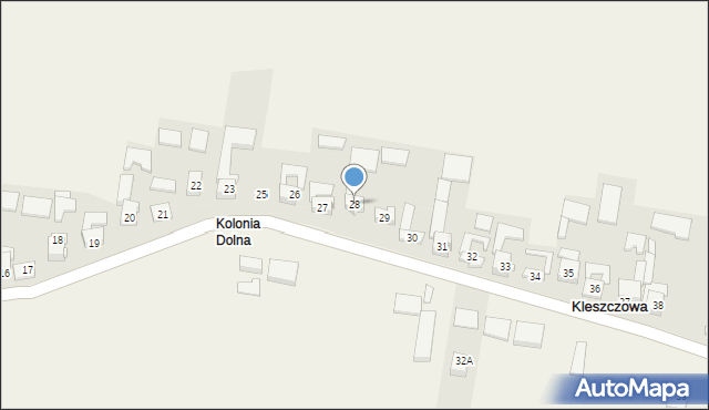 Kleszczowa, Kleszczowa, 28, mapa Kleszczowa