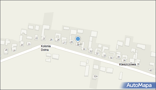 Kleszczowa, Kleszczowa, 29, mapa Kleszczowa