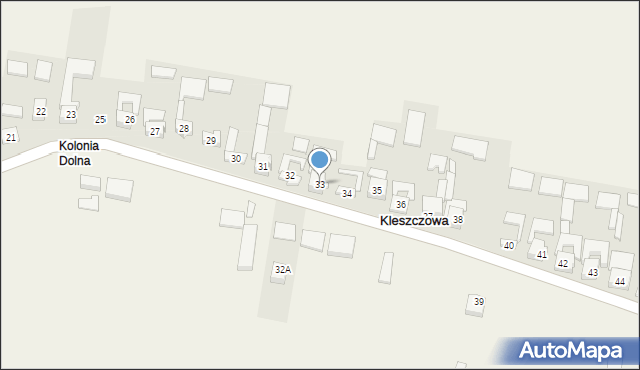 Kleszczowa, Kleszczowa, 33, mapa Kleszczowa