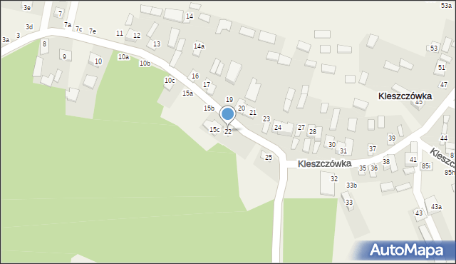 Kleszczówka, Kleszczówka, 22, mapa Kleszczówka