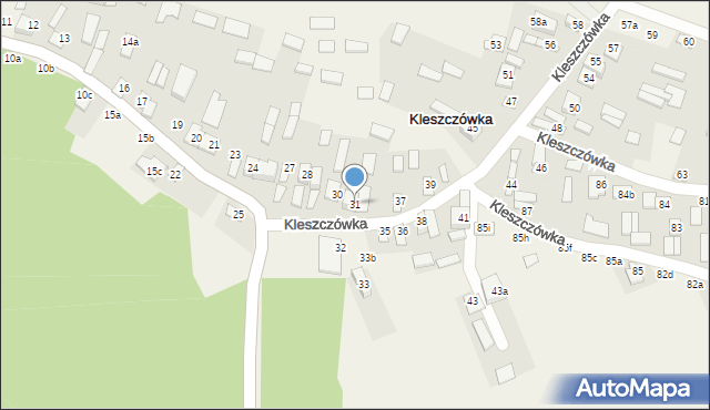 Kleszczówka, Kleszczówka, 31, mapa Kleszczówka