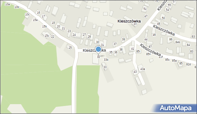 Kleszczówka, Kleszczówka, 32, mapa Kleszczówka