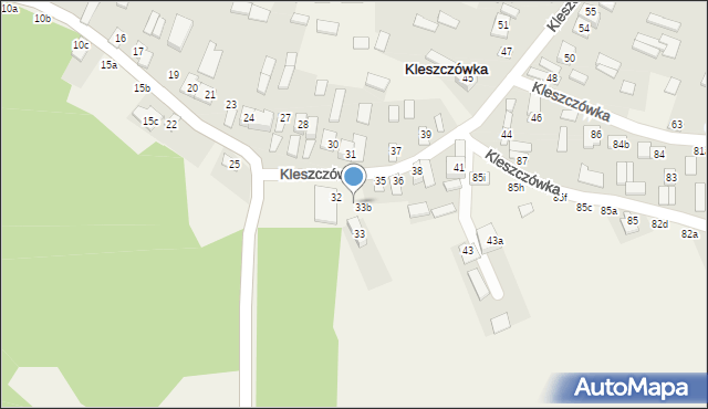 Kleszczówka, Kleszczówka, 33a, mapa Kleszczówka