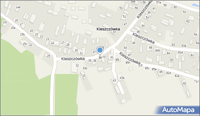 Kleszczówka, Kleszczówka, 38, mapa Kleszczówka