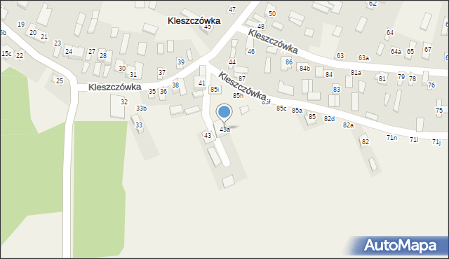 Kleszczówka, Kleszczówka, 43a, mapa Kleszczówka