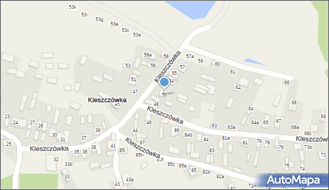 Kleszczówka, Kleszczówka, 50, mapa Kleszczówka