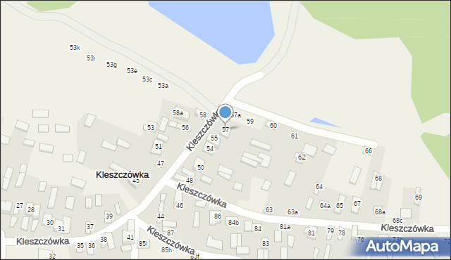 Kleszczówka, Kleszczówka, 57, mapa Kleszczówka