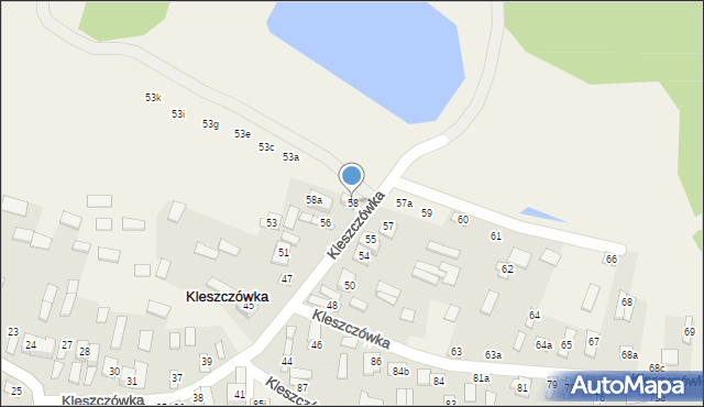 Kleszczówka, Kleszczówka, 58, mapa Kleszczówka