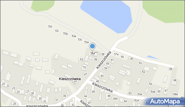 Kleszczówka, Kleszczówka, 58a, mapa Kleszczówka