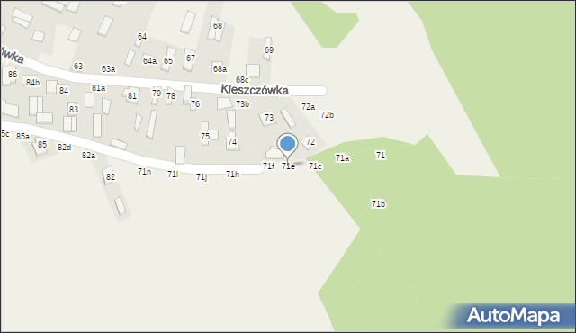 Kleszczówka, Kleszczówka, 71e, mapa Kleszczówka