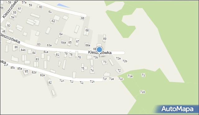 Kleszczówka, Kleszczówka, 73a, mapa Kleszczówka