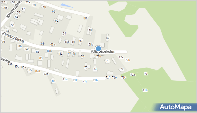 Kleszczówka, Kleszczówka, 73b, mapa Kleszczówka