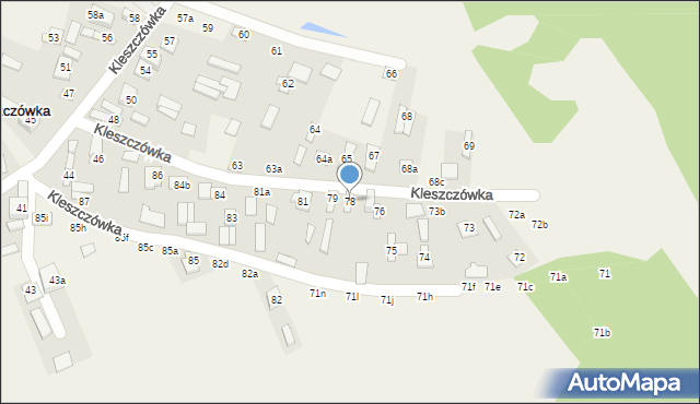 Kleszczówka, Kleszczówka, 78, mapa Kleszczówka