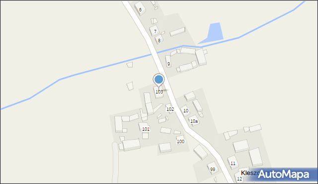 Kleszczyna, Kleszczyna, 103, mapa Kleszczyna