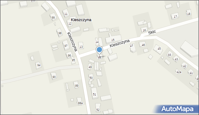 Kleszczyna, Kleszczyna, 48, mapa Kleszczyna