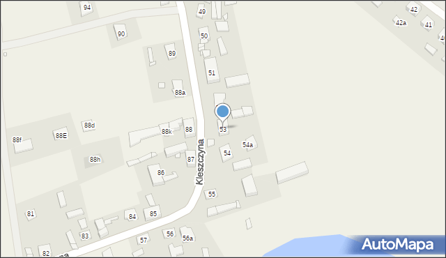 Kleszczyna, Kleszczyna, 53, mapa Kleszczyna