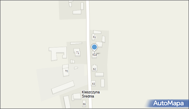 Kleszczyna, Kleszczyna, 61a, mapa Kleszczyna