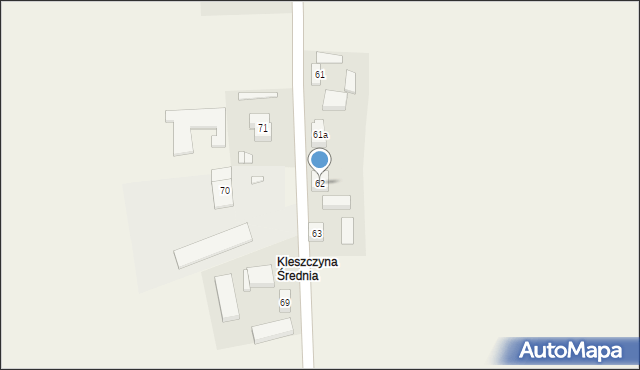 Kleszczyna, Kleszczyna, 62, mapa Kleszczyna