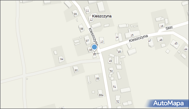 Kleszczyna, Kleszczyna, 95, mapa Kleszczyna