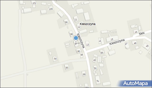 Kleszczyna, Kleszczyna, 97, mapa Kleszczyna