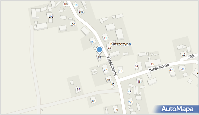 Kleszczyna, Kleszczyna, 98, mapa Kleszczyna