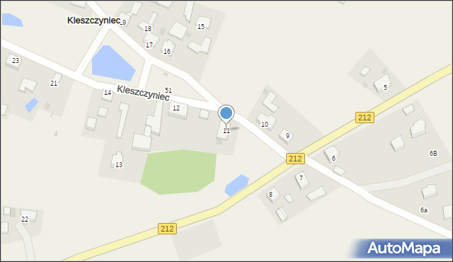 Kleszczyniec, Kleszczyniec, 11, mapa Kleszczyniec