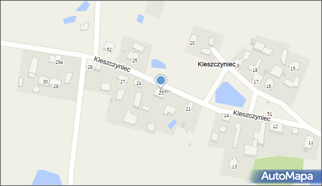 Kleszczyniec, Kleszczyniec, 23, mapa Kleszczyniec