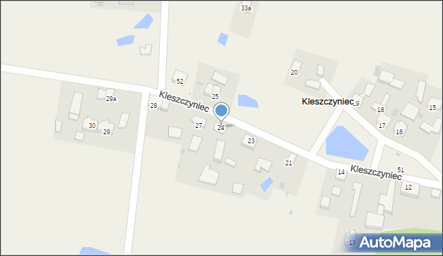 Kleszczyniec, Kleszczyniec, 24, mapa Kleszczyniec