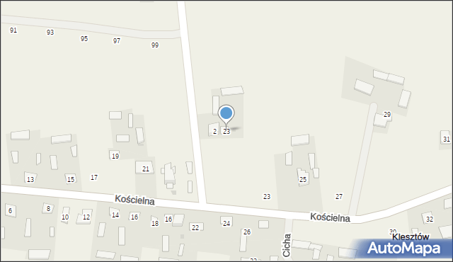 Klesztów, Klesztów, 23, mapa Klesztów