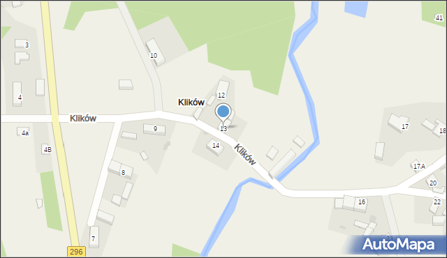 Klików, Klików, 13, mapa Klików