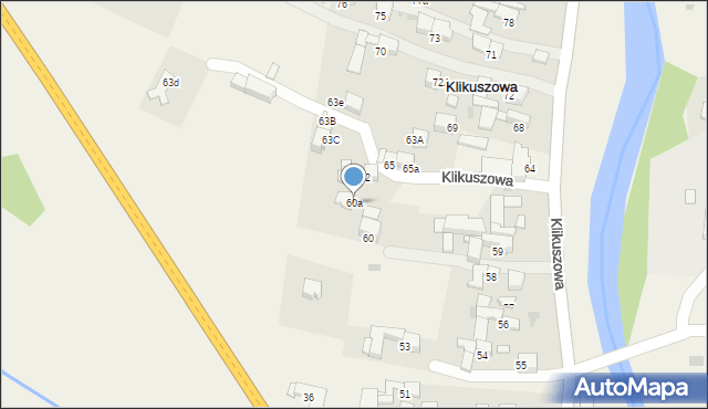 Klikuszowa, Klikuszowa, 60a, mapa Klikuszowa