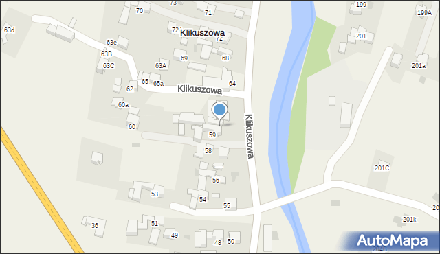 Klikuszowa, Klikuszowa, 61, mapa Klikuszowa