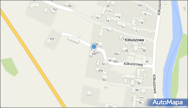 Klikuszowa, Klikuszowa, 63C, mapa Klikuszowa