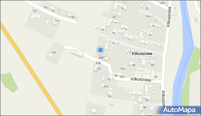 Klikuszowa, Klikuszowa, 63e, mapa Klikuszowa