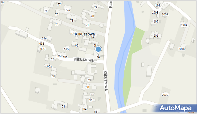 Klikuszowa, Klikuszowa, 64, mapa Klikuszowa