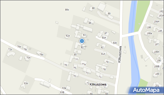 Klikuszowa, Klikuszowa, 81, mapa Klikuszowa