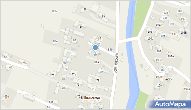 Klikuszowa, Klikuszowa, 82, mapa Klikuszowa