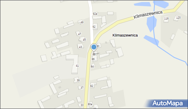 Klimaszewnica, Klimaszewnica, 88, mapa Klimaszewnica