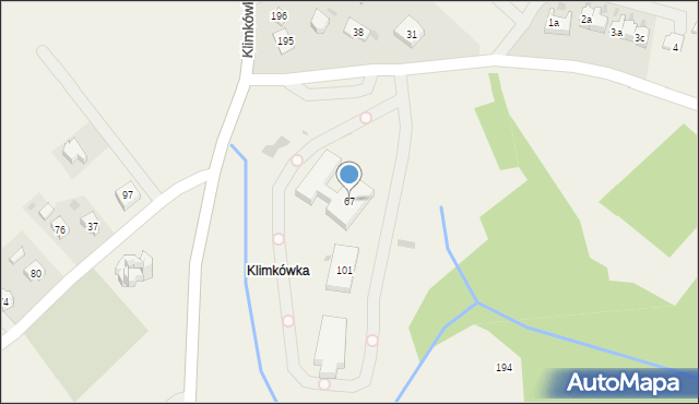 Klimkówka, Klimkówka, 67, mapa Klimkówka