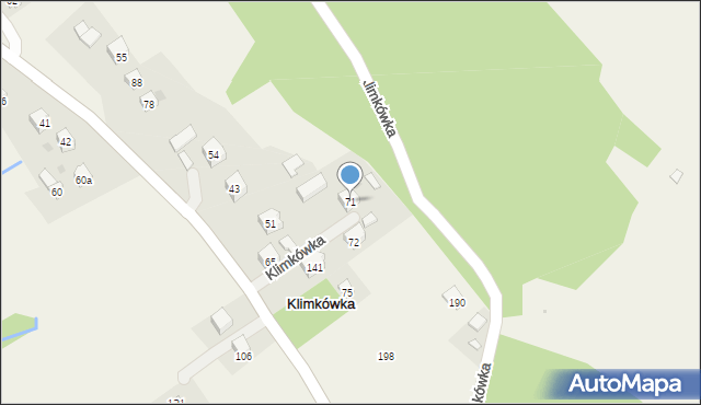 Klimkówka, Klimkówka, 71, mapa Klimkówka