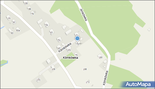 Klimkówka, Klimkówka, 72, mapa Klimkówka