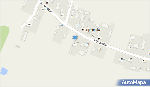 Klimontów, Klimontów, 74, mapa Klimontów