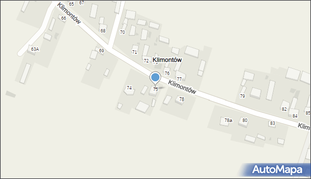 Klimontów, Klimontów, 75, mapa Klimontów