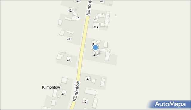 Klimontów, Klimontów, 42A, mapa Klimontów