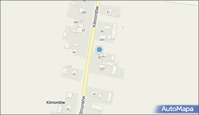 Klimontów, Klimontów, 43, mapa Klimontów