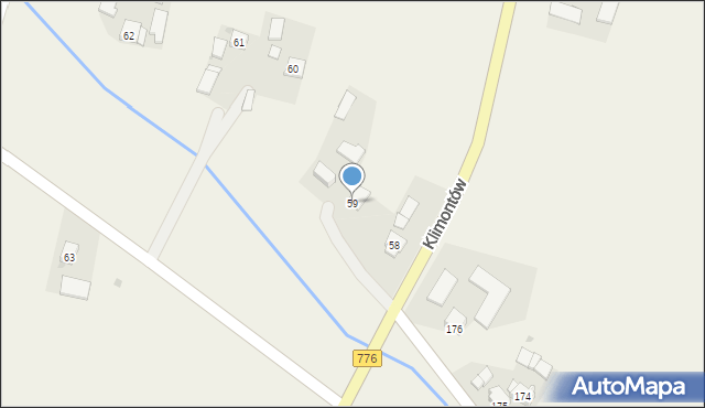 Klimontów, Klimontów, 59, mapa Klimontów