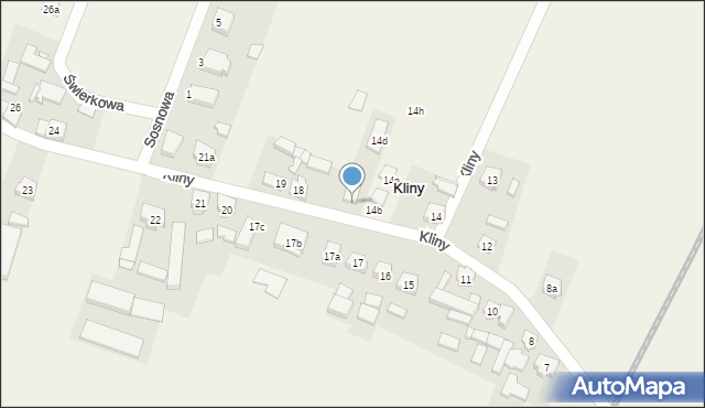 Kliny, Kliny, 14c, mapa Kliny