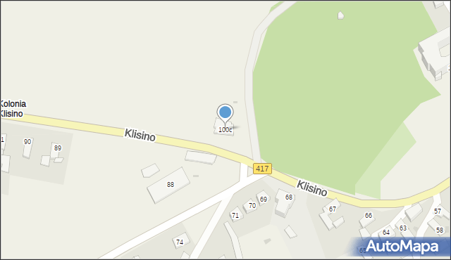 Klisino, Klisino, 100c, mapa Klisino